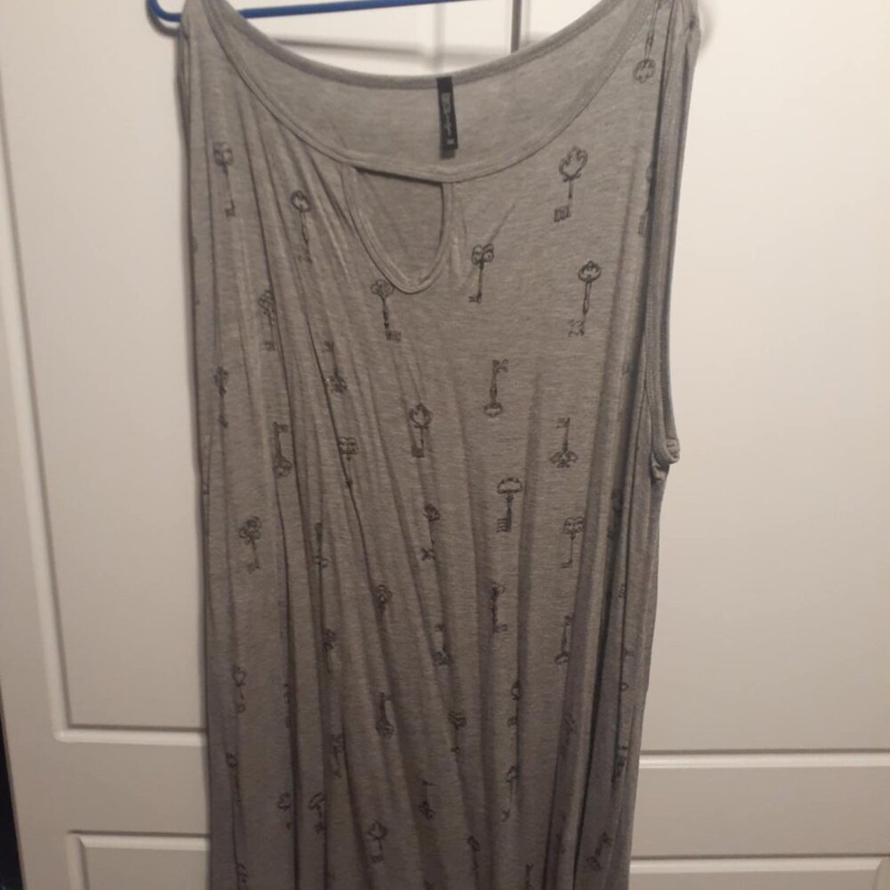 Metallic Key Print Tank Top